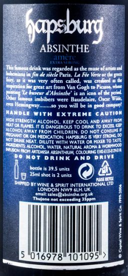 Absinto Hapsburg Black Amere Extra Strong 50cl