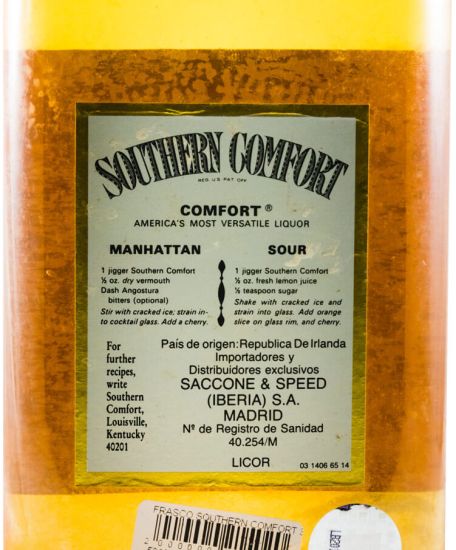 Frasco Licor de Whisky Southern Comfort 37,5cl