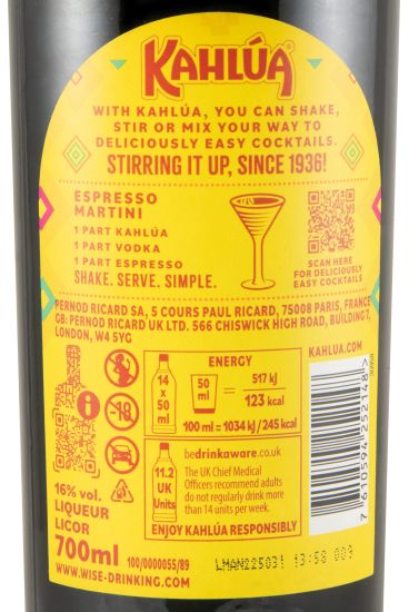 Licor de Café Kahlúa 16%
