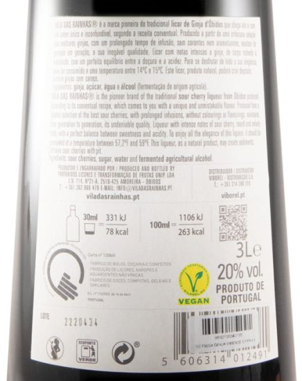 Ginja Liqueur de Óbidos Vila das Rainhas (with berries) 3L