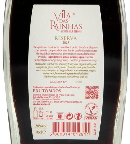 2023 Licor de Ginja d'Óbidos Vila das Rainhas Reserva