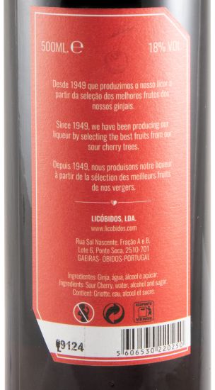 Licor de Ginja Mariquinhas c/12 Copos de Chocolate 50cl