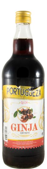Licor de Ginja Portugueza (com fruto e rótulo danificado) 1L