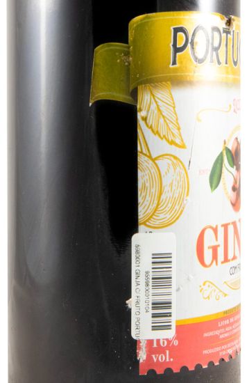 Licor de Ginja Portugueza (com fruto e rótulo danificado) 1L