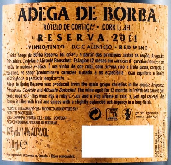 2011 Borba Reserva tinto 1,5L (rótulo de cortiça)