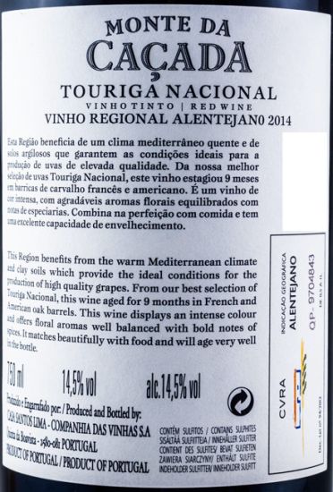 2014 Casa Santos Lima Monte da Caçada Touriga Nacional tinto