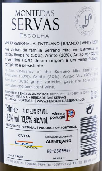 2017 Monte das Servas Escolha branco