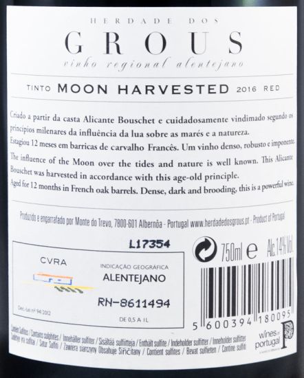2016 Herdade dos Grous Moon Harvested red
