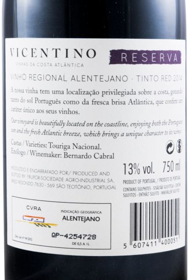 2014 Vicentino Reserva red