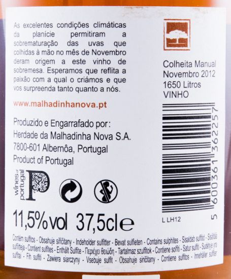 2012 Herdade da Malhadinha Nova Late Harvest white 37.5cl