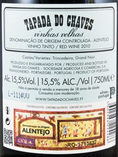 2010 Tapada do Chaves Vinhas Velhas red