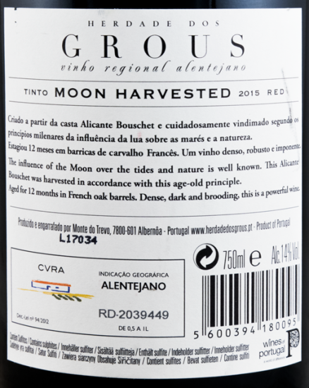 2015 Herdade dos Grous Moon Harvested red