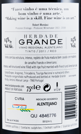 2013 Herdade Grande red