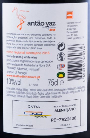 2016 Monte da Peceguina Antão Vaz white