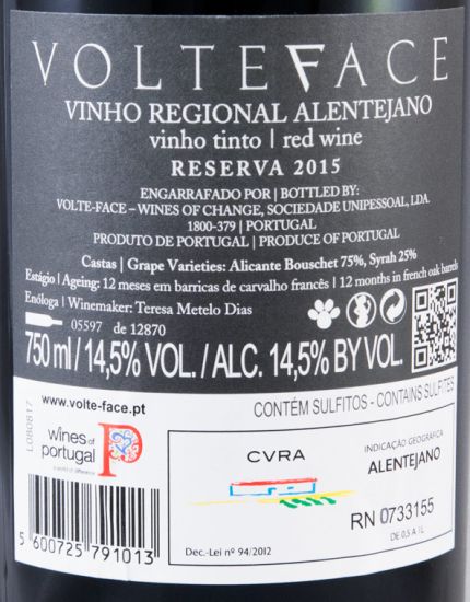 2015 Volte Face Reserva red