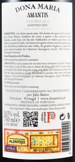 2015 Júlio Bastos Dona Maria Amantis Reserva tinto