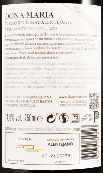 2013 Júlio Bastos Dona Maria Petit Verdot tinto