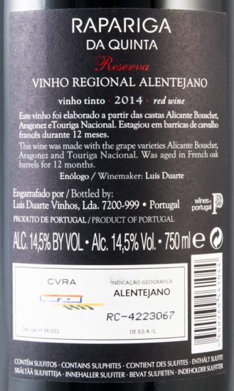 2014 Rapariga da Quinta Reserva tinto