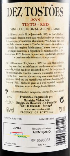 2016 Herdade da Maroteira Dez Tostões red