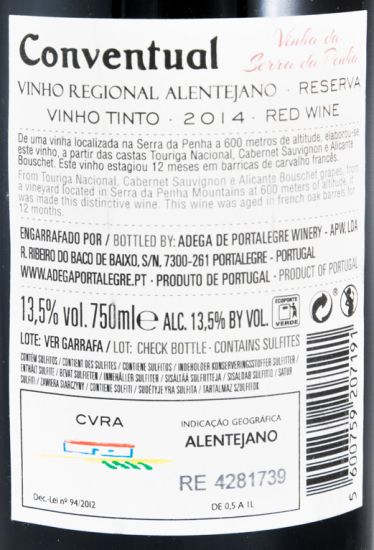 2014 Conventual Vinha da Serra da Penha Reserva red