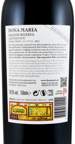 2012 Júlio Bastos Dona Maria Grande Reserva tinto