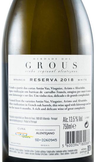 2018 Herdade dos Grous Reserva white