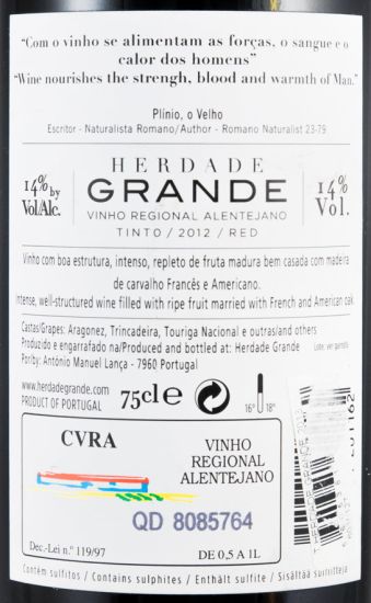 2012 Herdade Grande red