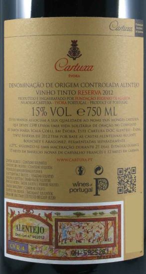 2012 Cartuxa Reserva red