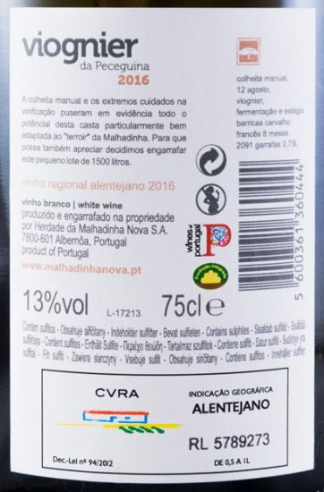 2016 Monte da Peceguina Viognier white