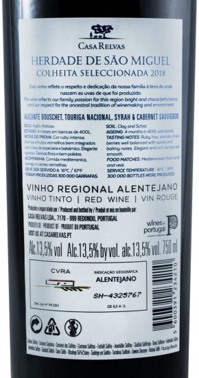 2018 Herdade de São Miguel Colheita Seleccionada red