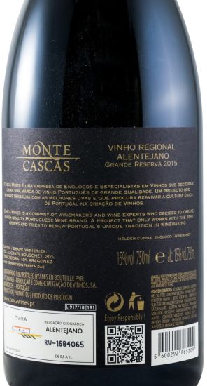 2015 Monte Cascas Grande Reserva Alentejo tinto