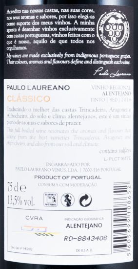 2016 Paulo Laureano Clássico tinto
