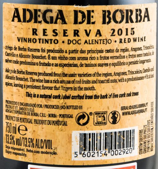 2015 Borba Reserva red 1.5L (cork label)