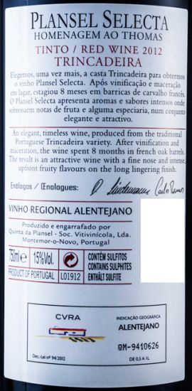 2012 Plansel Selecta Homenagem ao Thomas tinto