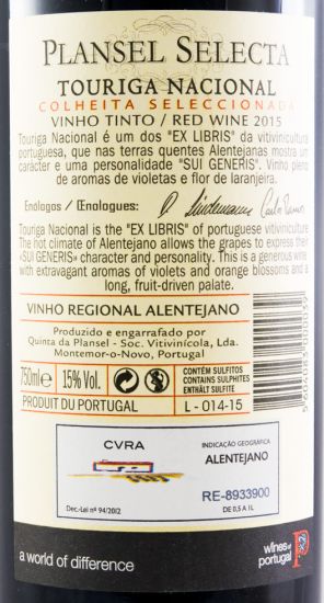2015 Plansel Selecta Touriga Nacional tinto