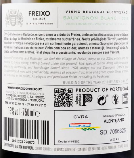 2018 Herdade do Freixo Sauvignon Blanc branco