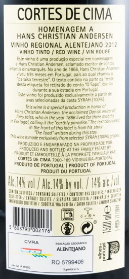 2012 Cortes de Cima Homenagem a Hans Christian Andersen tinto 1,5L