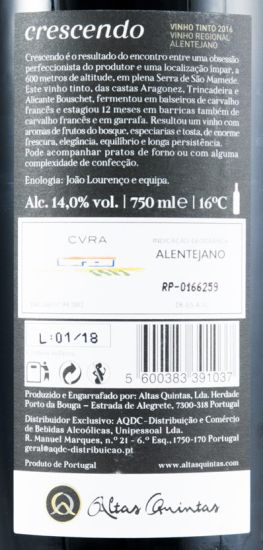 2016 Altas Quintas Crescendo red