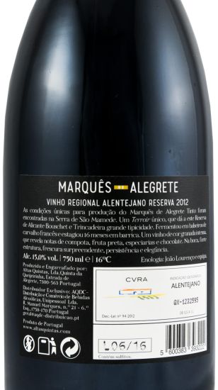 2012 Marquês de Alegrete Reserva red