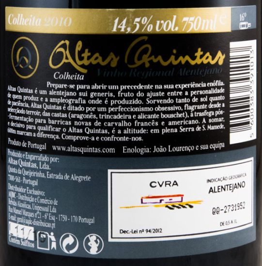 2010 Altas Quintas Colheita tinto
