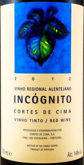 2012 Cortes de Cima Incógnito red