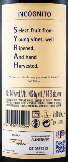 2012 Cortes de Cima Incógnito red