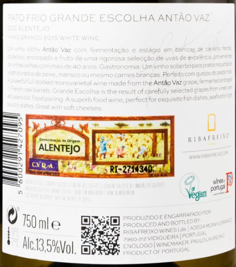 2015 Pato Frio Grande Escolha Antão Vaz white