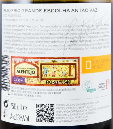 2016 Pato Frio Grande Escolha Antão Vaz white