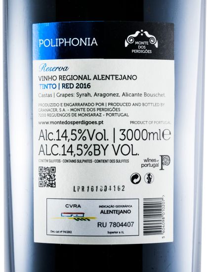 2016 Poliphonia Reserva red 3L