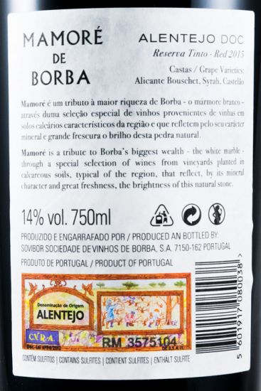 2015 Marmoré de Borba Reserva red
