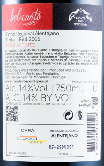 2015 Belcanto Reserva red