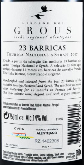 2017 Herdade dos Grous 23 Barricas tinto