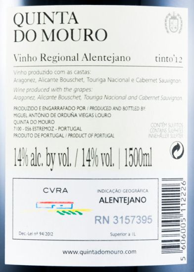 2012 Quinta do Mouro red 1.5L