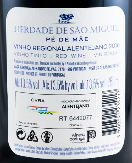 2016 Herdade de São Miguel Pé de Mãe tinto